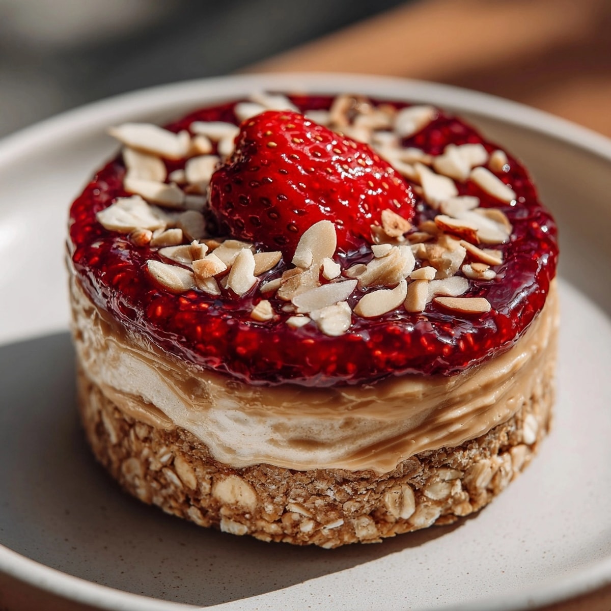 Enjoy chilled Strawberry-Almond Butter Energy Cups–perfect for fueling family adventures.