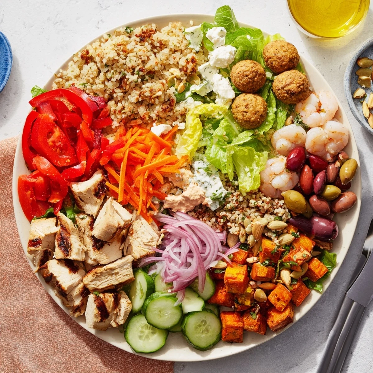 A colorful array of Build-Your-Own Boards & Bowls invites guests to customize their meals.  