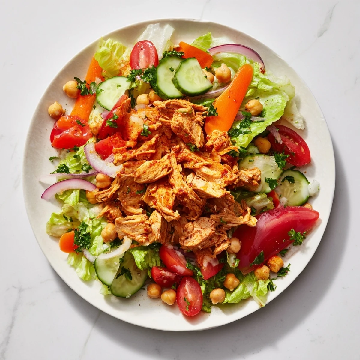 Tender chicken and fresh veggies combine in this easy chicken salad recipe, perfect for lunch.