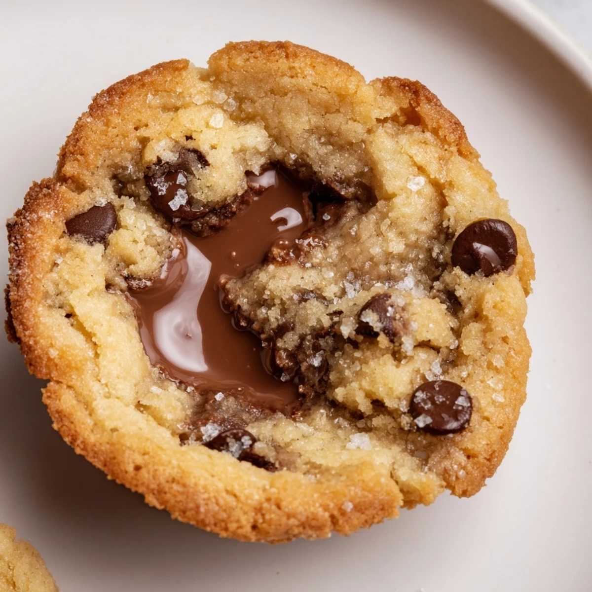 Warm Air Fryer Gooey Cookie Cups with melty chocolate centers, a perfect dessert.