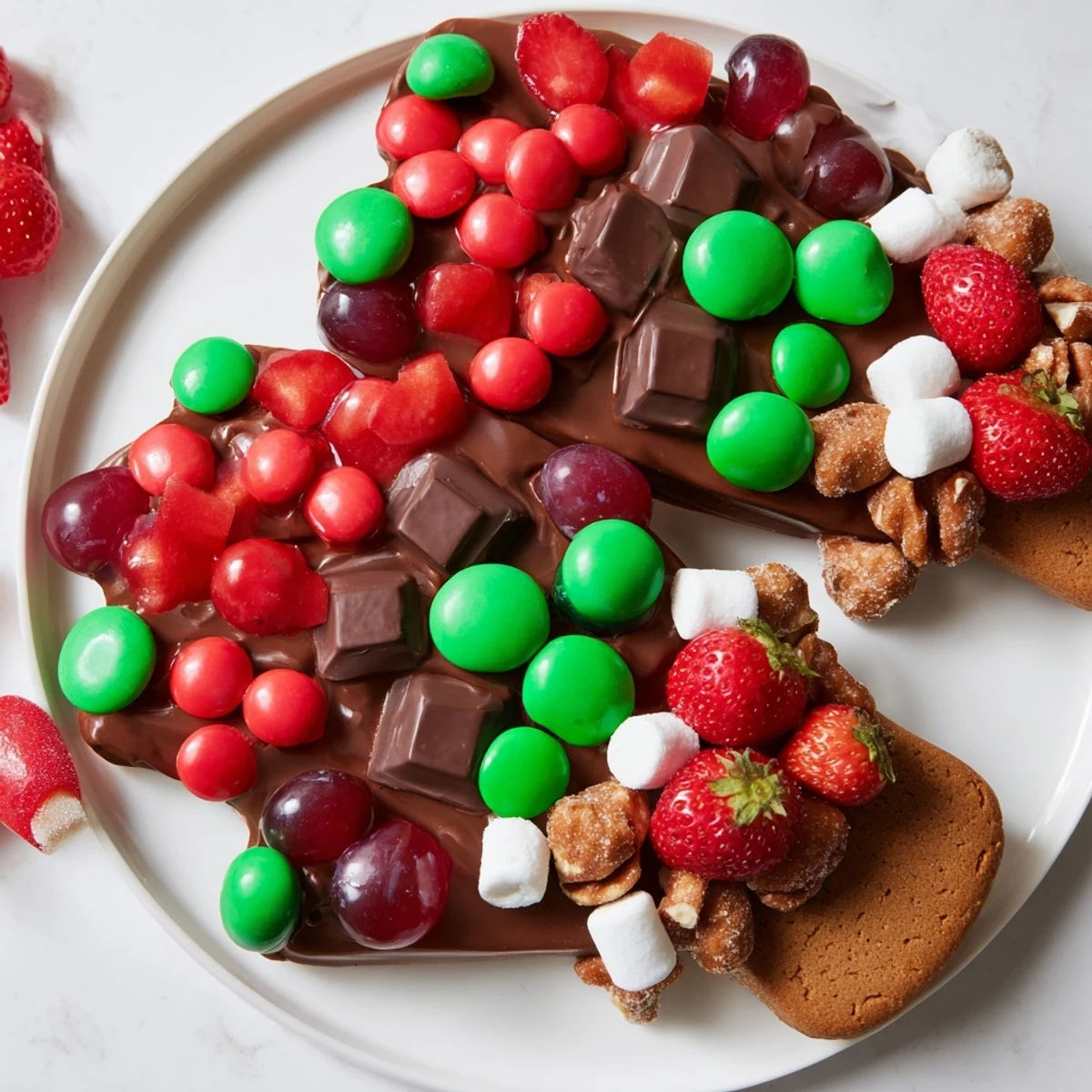 Cozy Mitten Dessert Board overflowing with chocolates, candies, and cookies, perfect for winter gatherings.