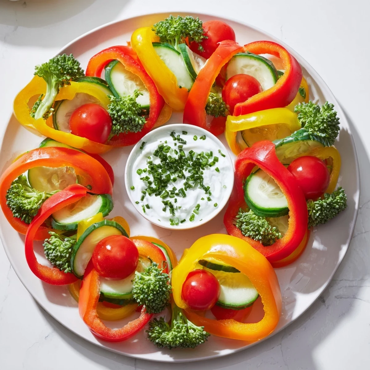 Festive Bell Pepper Wreath