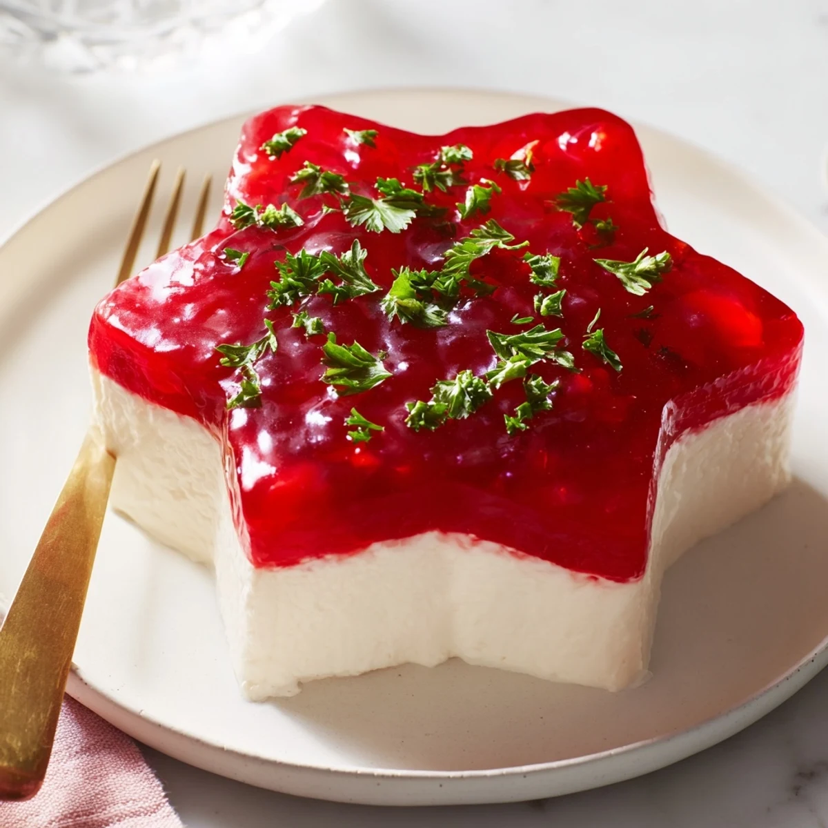 Cream Cheese and Pepper Jelly Star Appears as a Festive Party Appetizer ready to serve with crackers.