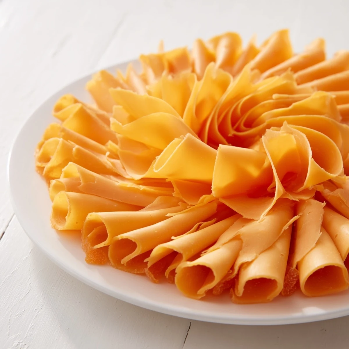 The Copper Coil appetizing appetizer, vividly displaying layers of cheddar and apricots on a cheese board.