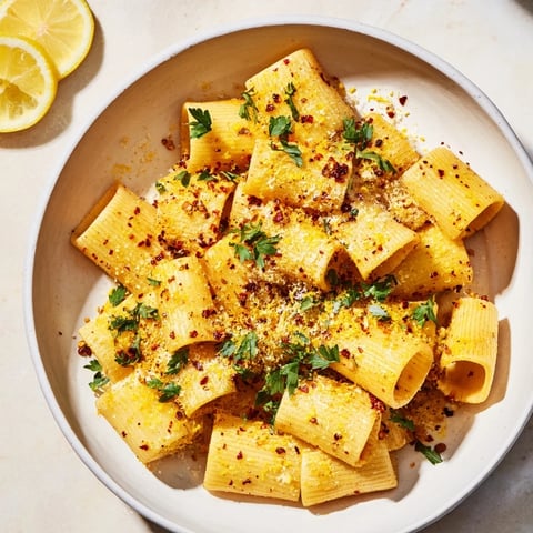 Golden brown Spicy Lemon-Parmesan Pasta Chips, crispy and flavorful, ready for a satisfying snack.