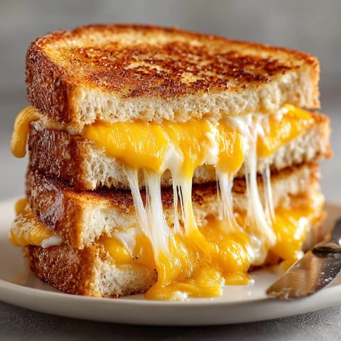 Buttery Grilled Cheese Sandwich, browned to perfection, ready to be savored with tomato soup.