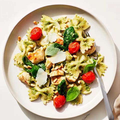 Pesto Chicken Bowtie Pasta