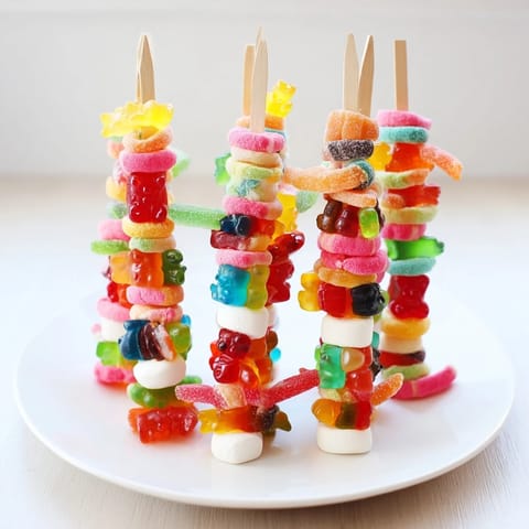 Colorful Gummy Candy Kabobs