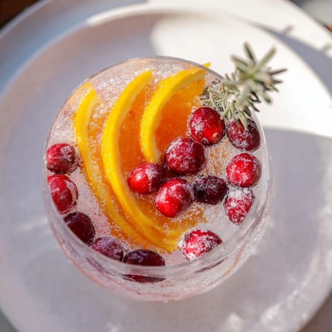 Snow Globe Mocktail Cranberries