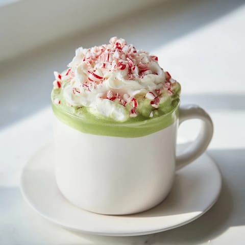 Cozy Peppermint Matcha Latte