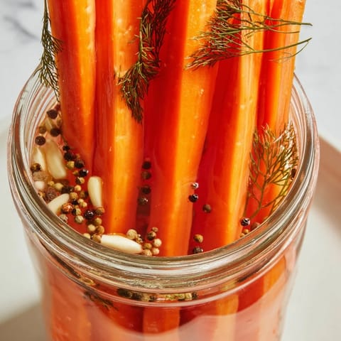 Quick Tangy Pickled Carrots