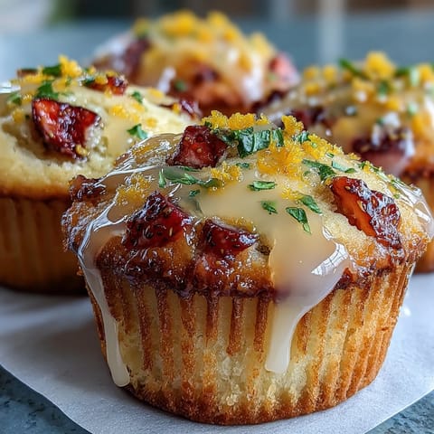 Strawberry Lemon Muffins Glaze