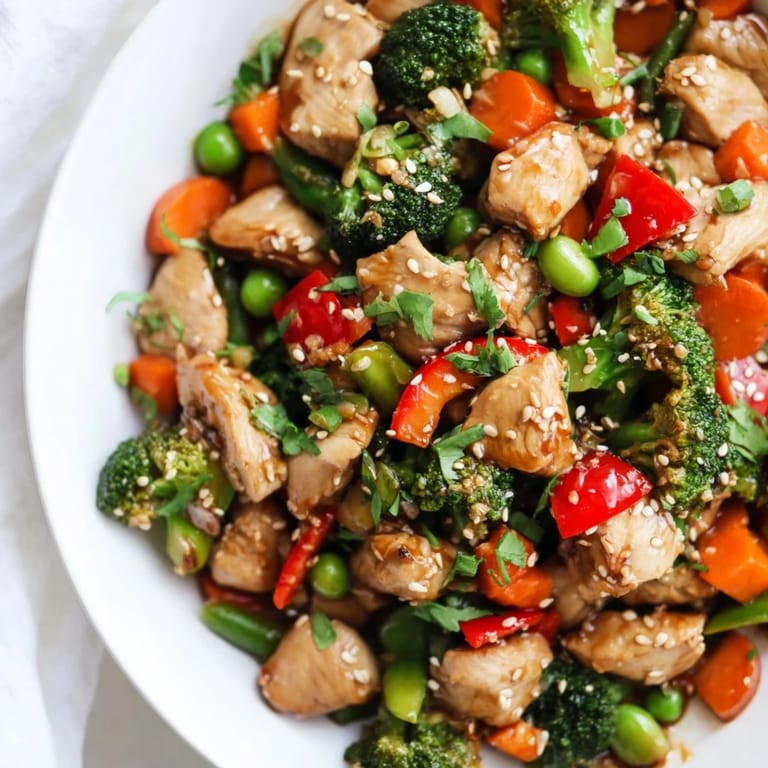 Quick and easy No-Fuss 20-Minute Stir-Fry with vibrant vegetables and tender shrimp.  