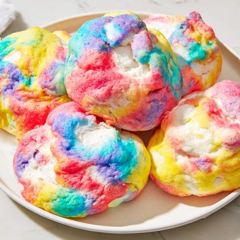 Light and colorful cloud bread, ideal as a fun breakfast or dessert treat.  