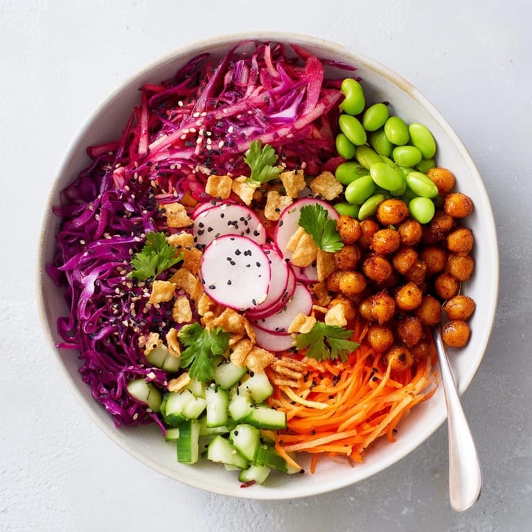 Close-up of ASMR Crunch Snack Bowls featuring rainbow carrots and crunchy textures.