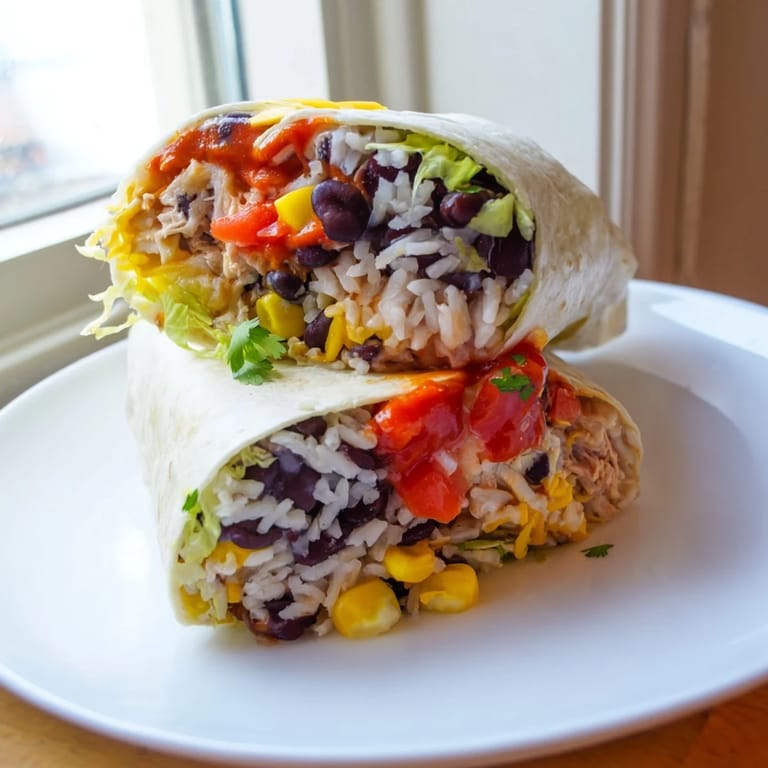 Freshly assembled and wrapped, these hearty Rice & Bean Burritos are perfect for a quick, satisfying meal.