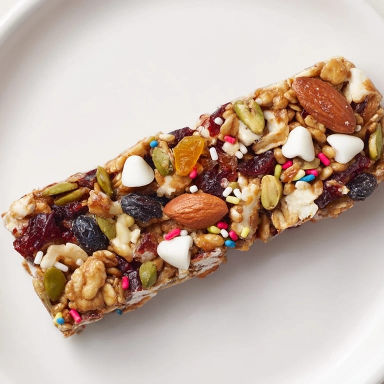 Glistening Winter Wonderland Trail Mix Bar, perfectly cut and chilled, is ready for a taste of the holidays.