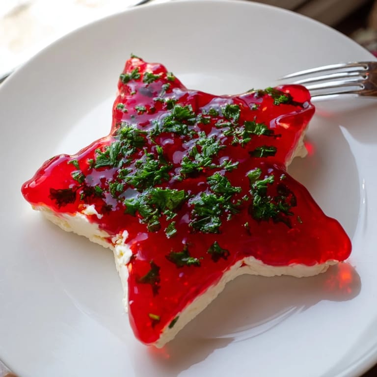 A close-up view of the Cream Cheese and Pepper Jelly Star shows a creamy, colorful appetizer ideal for sharing.