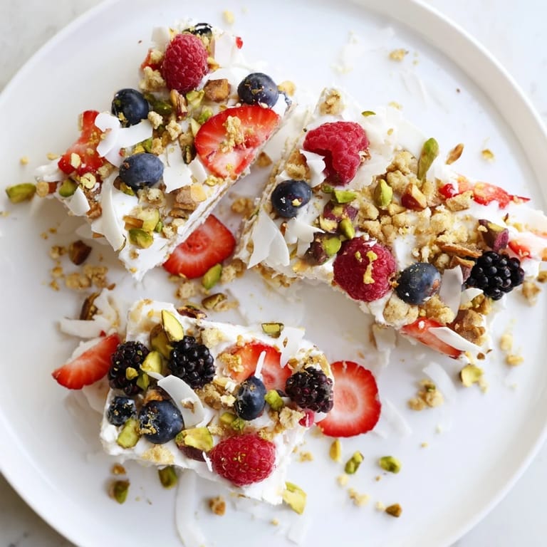 Enjoy a healthy serving of homemade Berry Yogurt Bark, perfect for a refreshing snack any time.