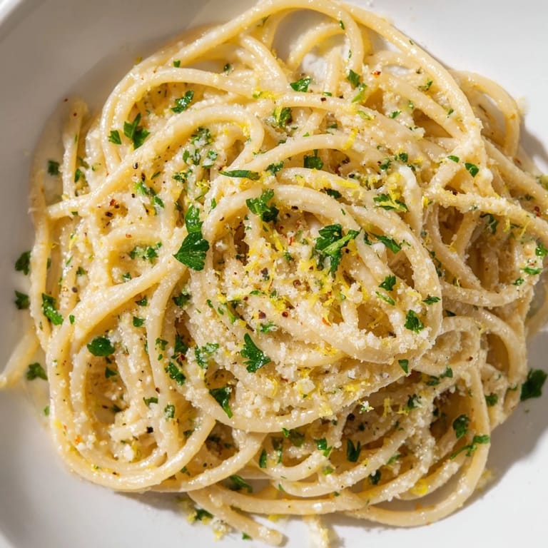 Golden, buttery Garlic Butter Noodles with fresh parsley, offering a simple yet elegant comfort food experience.