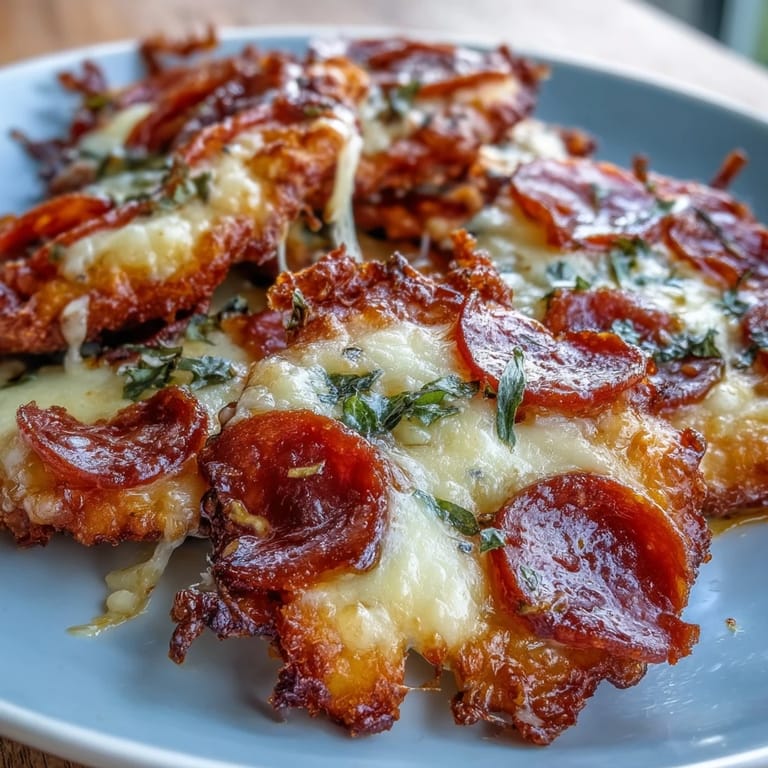 A close-up of homemade pepperoni cheese crisps with fresh parsley garnish, ideal for game day appetizers or parties.