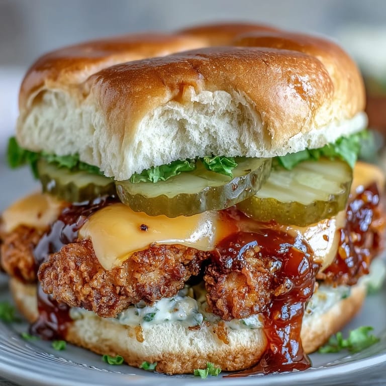 Spicy honey butter chicken sandwich bake served warm and pull-apart for a crowd-pleasing game day main dish.