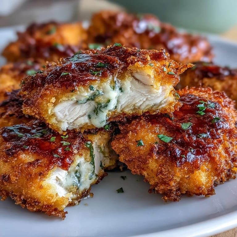 Savory Asiago Panko Chicken Bites served with a small dish of creamy ranch dip for dipping.