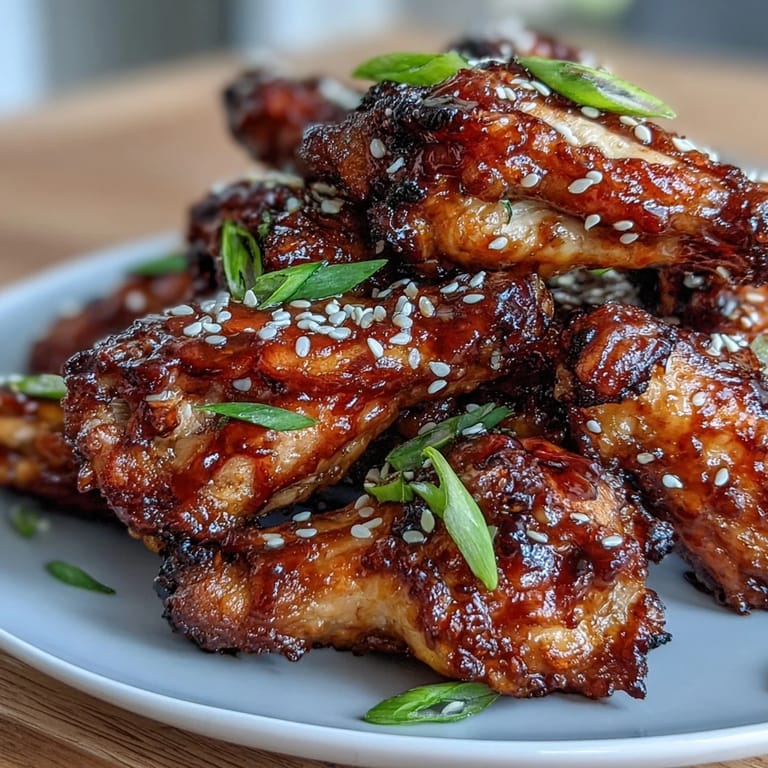 Golden brown chicken wings tossed in a sweet-spicy honey garlic glaze, served hot with sesame seeds for crunch.  