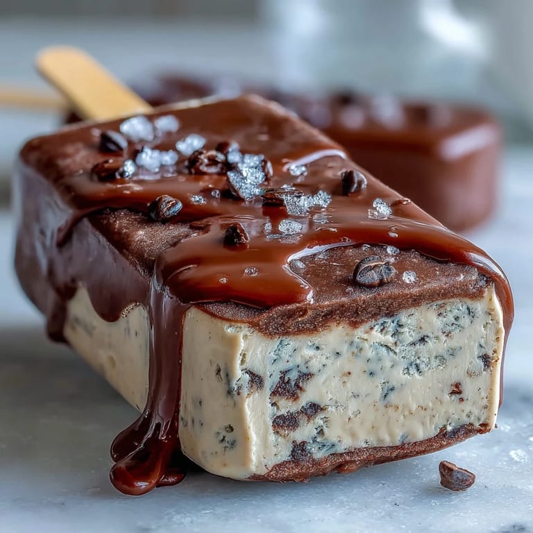 Refreshing frozen coffee pops swirled with vanilla bean and dipped in decadent chocolate for a summer treat.  