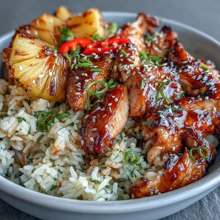 Family-style teriyaki chicken and rice bake topped with sesame seeds and green onions, served in a 9x13 baking dish.